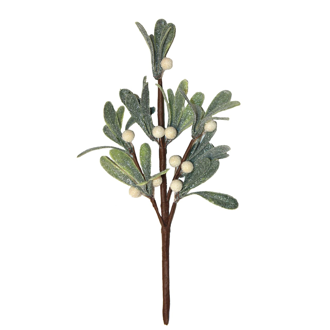 12" Artificial Christmas Mistletoe White Berry & Leaf Pick, 6ct.